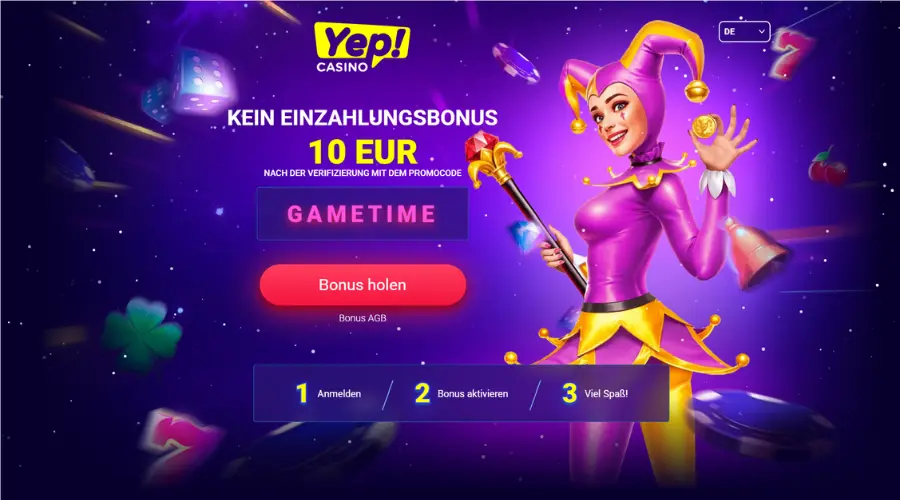 YEP Casino-10 Euro Bonus Ohne Einzahlung